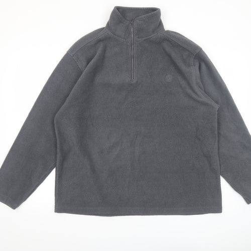E-Bound Mens Grey Fleece 1/4 Zip Pullover Sweatshirt XL
