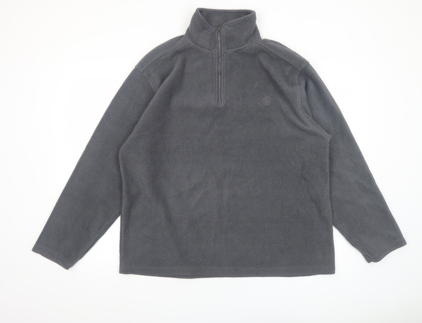 E-Bound Mens Grey Fleece 1/4 Zip Pullover Sweatshirt XL