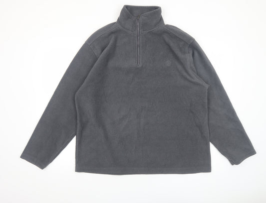 E-Bound Mens Grey Fleece 1/4 Zip Pullover Sweatshirt XL