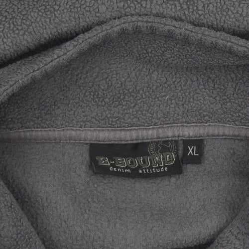 E-Bound Mens Grey Fleece 1/4 Zip Pullover Sweatshirt XL