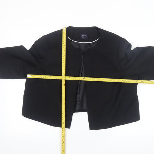 Marks and Spencer Women Black Cropped Suit Jacket UK 20 Tailored Blazer