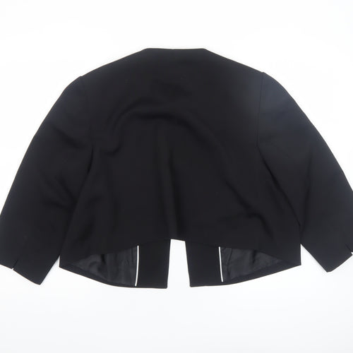 Marks and Spencer Women Black Cropped Suit Jacket UK 20 Tailored Blazer