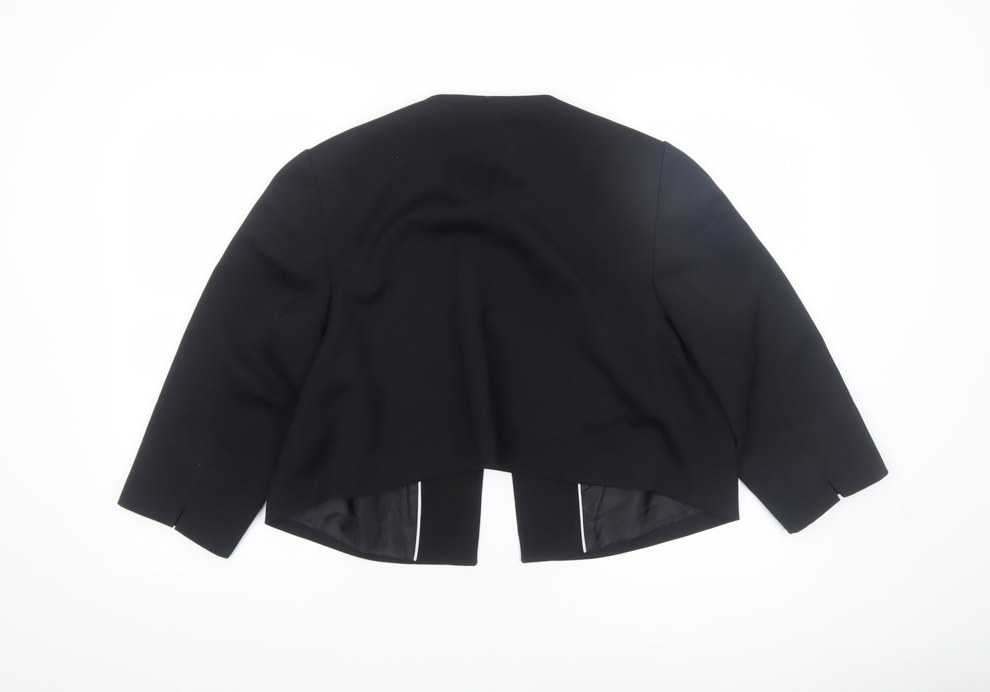 Marks and Spencer Women Black Cropped Suit Jacket UK 20 Tailored Blazer