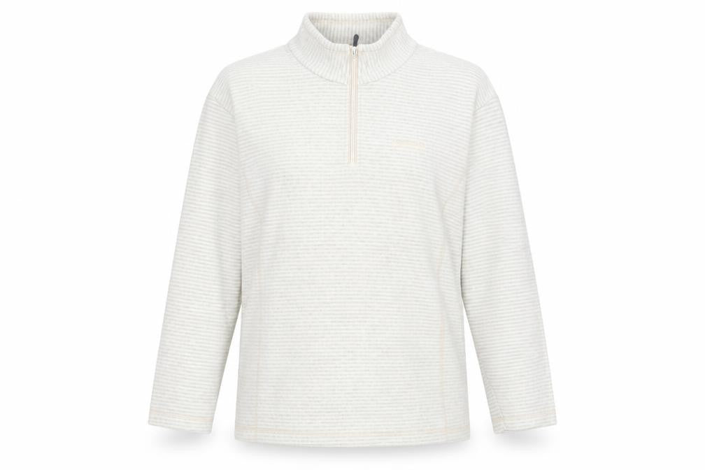 Front view of Regatta Women Beige 1/4 Zip Fleece Pullover Sweatshirt UK 16