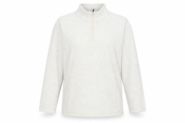 Front view of Regatta Women Beige 1/4 Zip Fleece Pullover Sweatshirt UK 16