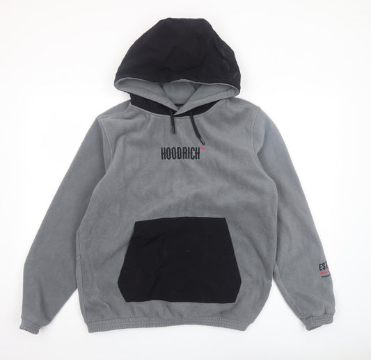 Hoodrich Mens Grey Fleece Pullover Hoodie Size S