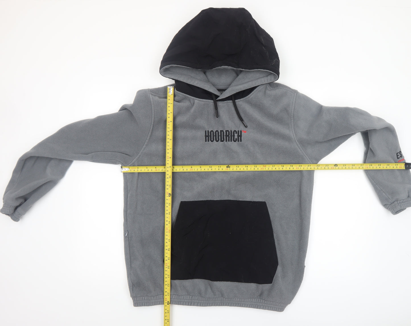 Hoodrich Mens Grey Fleece Pullover Hoodie Size S