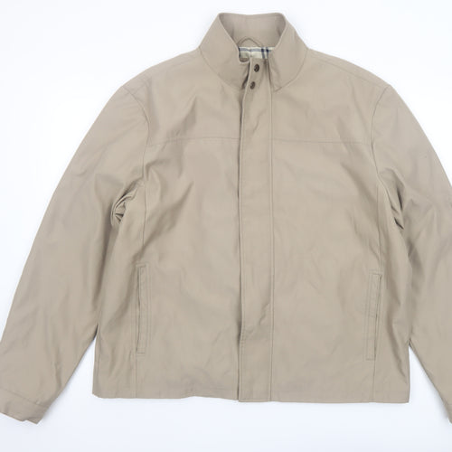 Hutson Harbour Men's Beige XL Stand-Up Collar Lined Jacket