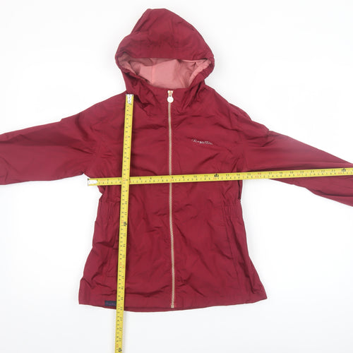 Regatta Girls Red Hooded Waterproof Rain Coat Jacket 7-8 Years