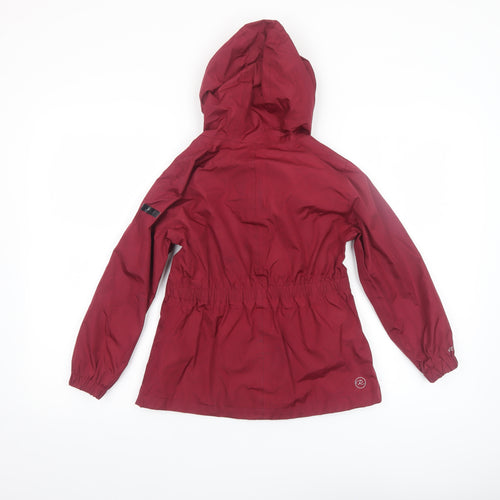 Regatta Girls Red Hooded Waterproof Rain Coat Jacket 7-8 Years