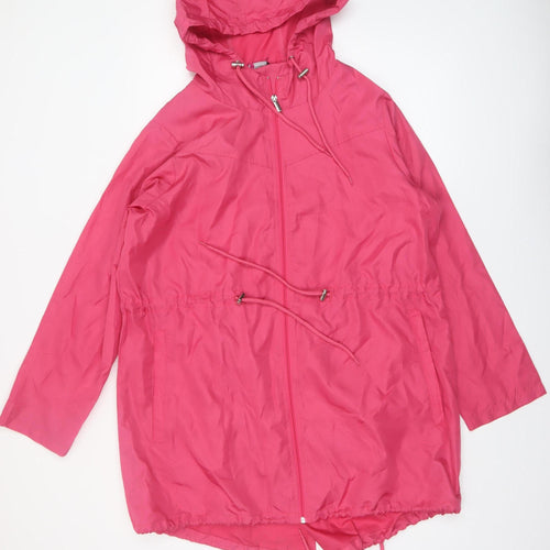 Yours Clothing Women's Pink Hooded Anorak Jacket Size 16
