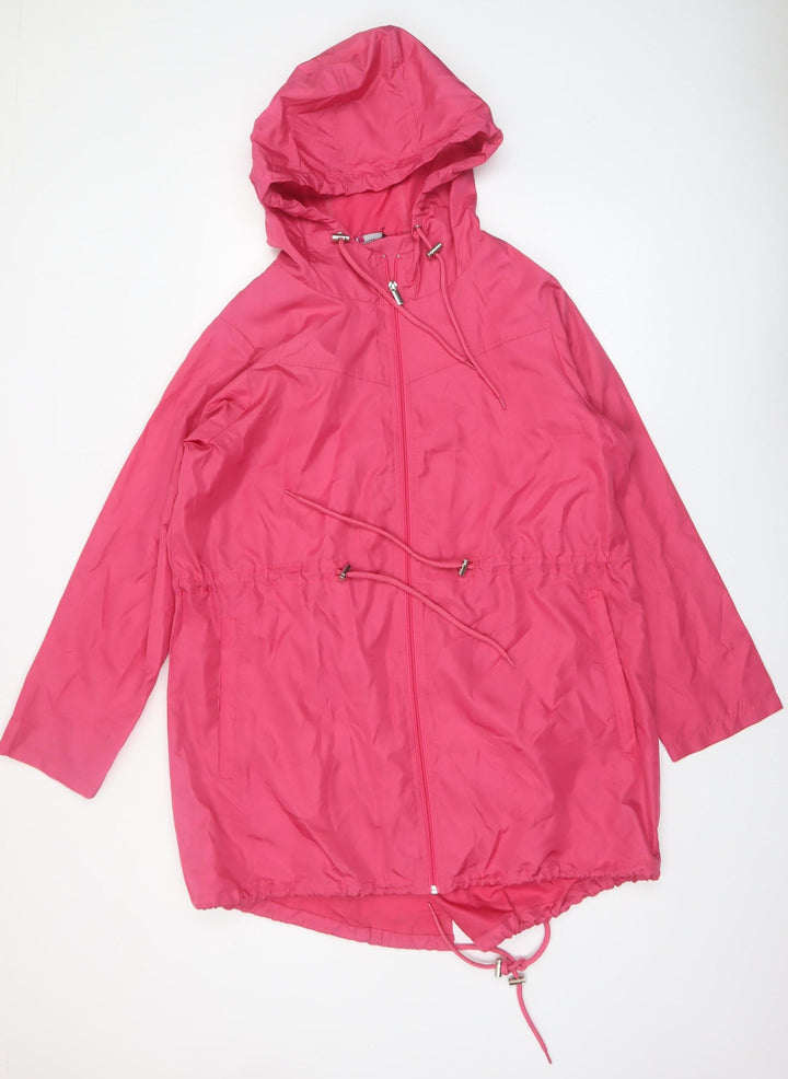 Yours Clothing Women's Pink Hooded Anorak Jacket Size 16