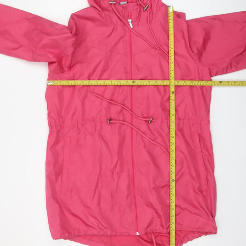 Yours Clothing Women's Pink Hooded Anorak Jacket Size 16