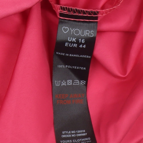 Yours Clothing Women's Pink Hooded Anorak Jacket Size 16
