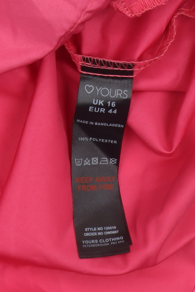 Yours Clothing Women's Pink Hooded Anorak Jacket Size 16