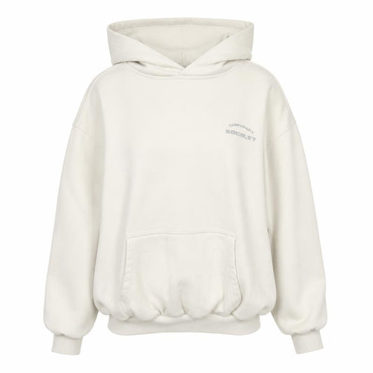 Front view of South.St women’s beige pullover hoodie scorpion graphic 2xs