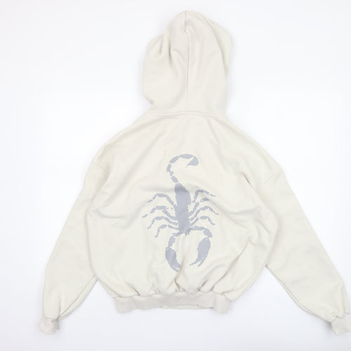 South.St Womens Beige Pullover Hoodie Scorpion Graphic 2XS