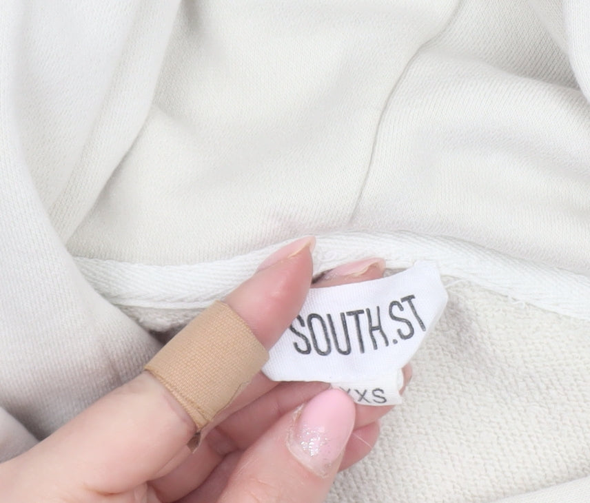 South.St Womens Beige Pullover Hoodie Scorpion Graphic 2XS