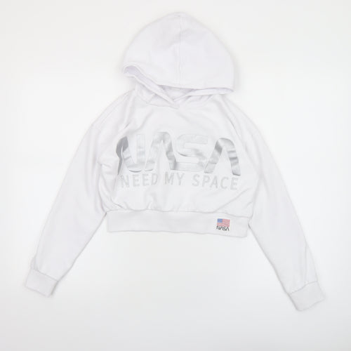 Cool Club Girls White NASA Hoodie Size 13-14 Years Pullover Graphic Print
