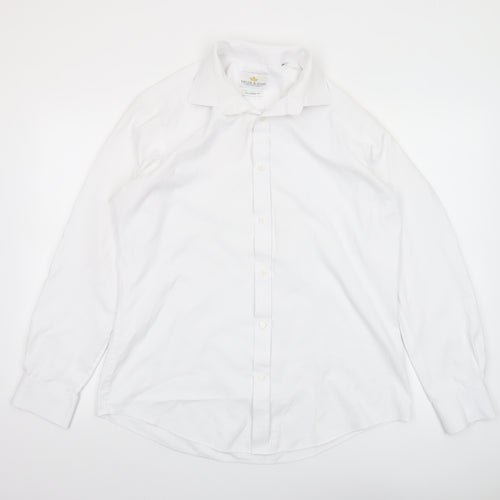 Taylor & Hunt Mens White Slim Fit Formal Dress Shirt 16in 41cm