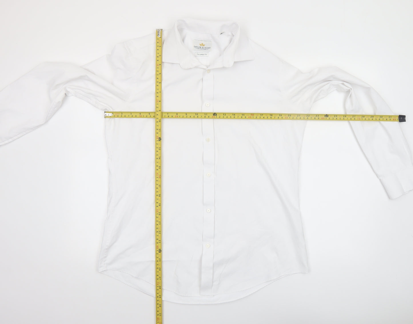Taylor & Hunt Mens White Slim Fit Formal Dress Shirt 16in 41cm