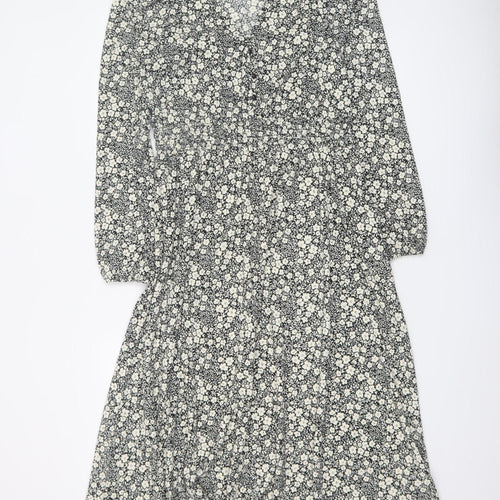 Dunnes Women’s Black Floral A-Line Midi Dress Size S