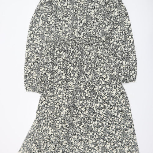 Dunnes Women’s Black Floral A-Line Midi Dress Size S