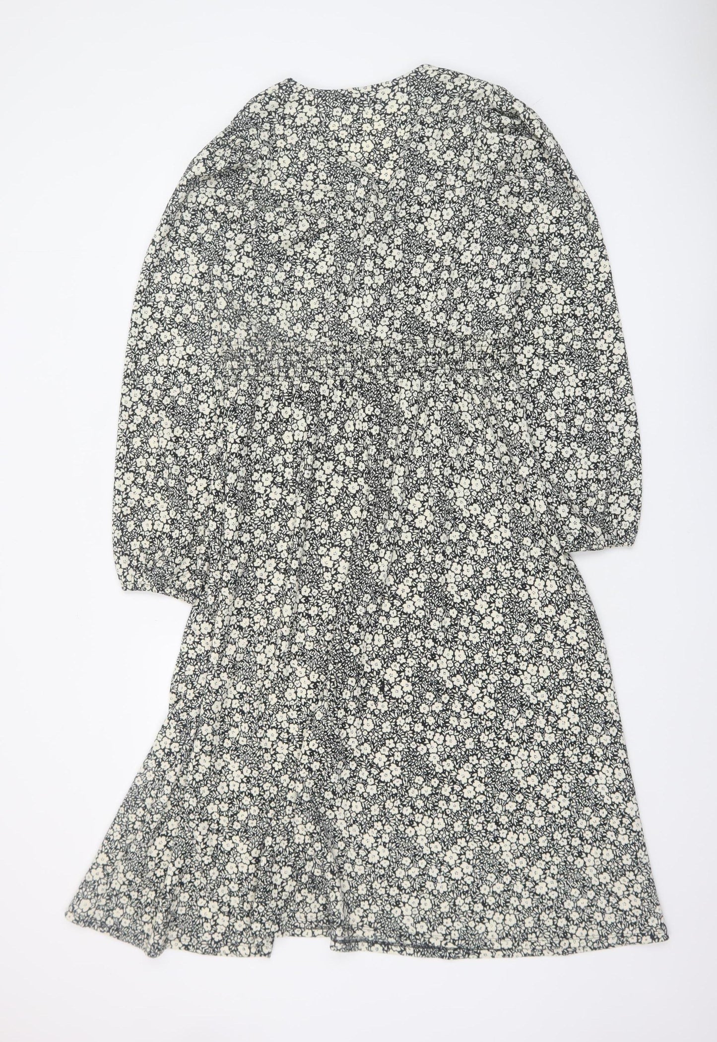 Dunnes Women’s Black Floral A-Line Midi Dress Size S