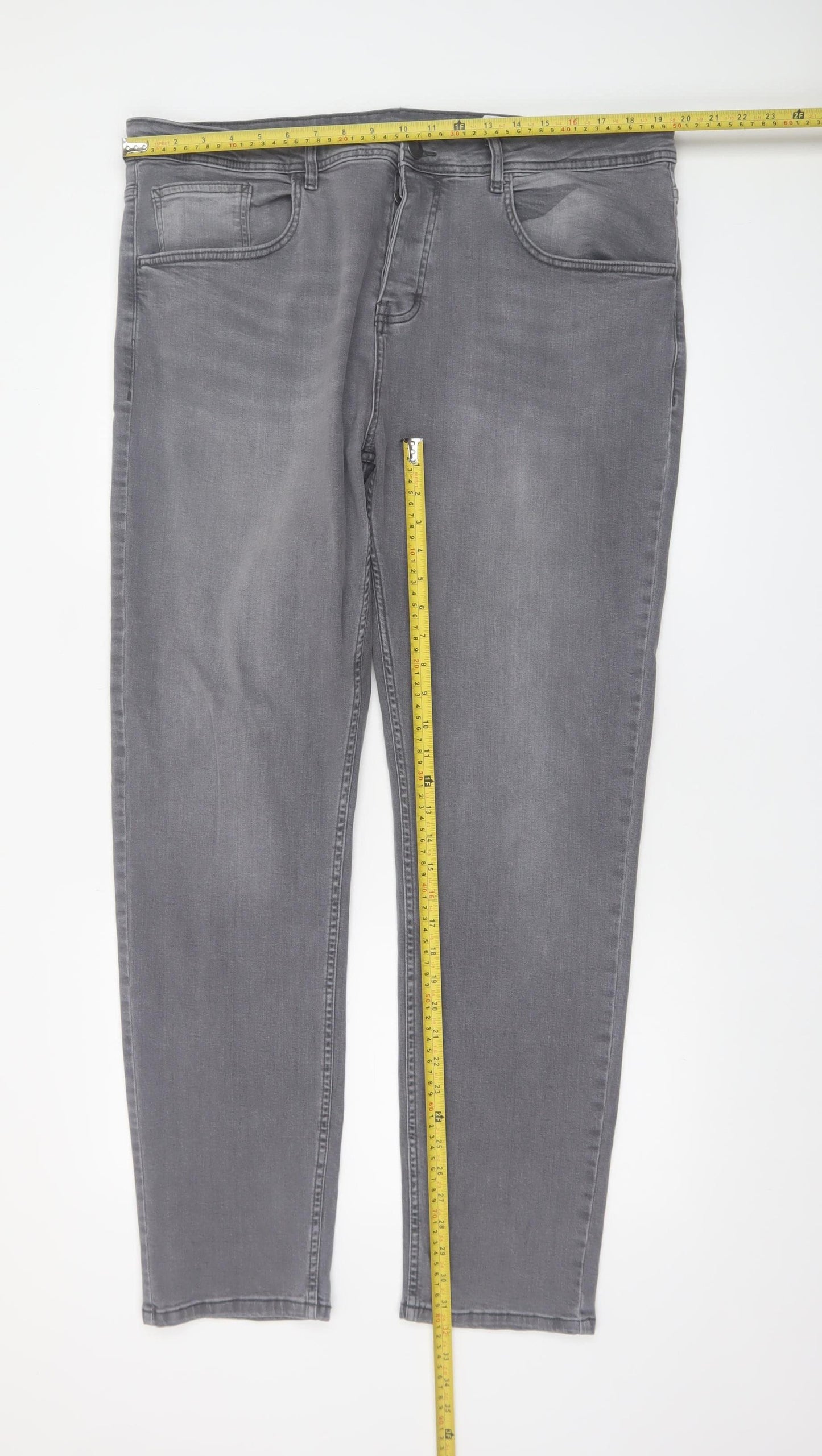 Primark Denim Co Men's Grey Slim Stretch Jeans W38 L32