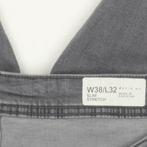 Primark Denim Co Men's Grey Slim Stretch Jeans W38 L32