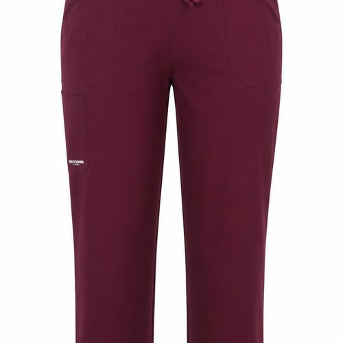 Skechers Women Burgundy Drawstring Straight Leg Trousers L Polyester Blend