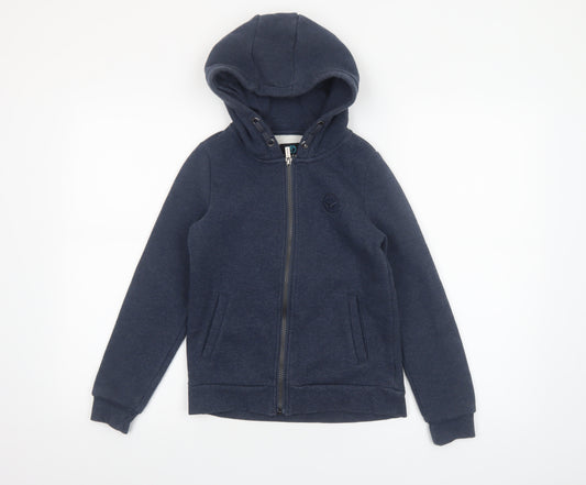 Firetrap Boys Navy Blue Full Zip Hoodie 9-10 Years Cotton Blend
