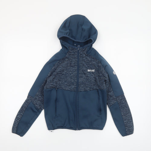 Regatta Boys Blue Full Zip Hoodie 9-10 Years Softshell Fleece Jacket