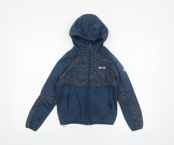 Regatta Boys Blue Full Zip Hoodie 9-10 Years Softshell Fleece Jacket