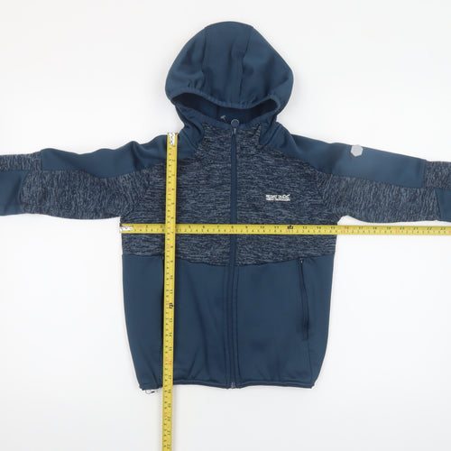 Regatta Boys Blue Full Zip Hoodie 9-10 Years Softshell Fleece Jacket
