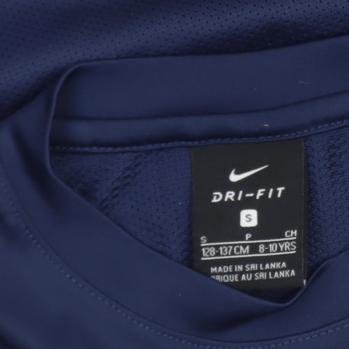 Nike Boys Blue Dri-FIT Short Sleeve Football Training T-Shirt 8-10 Yrs