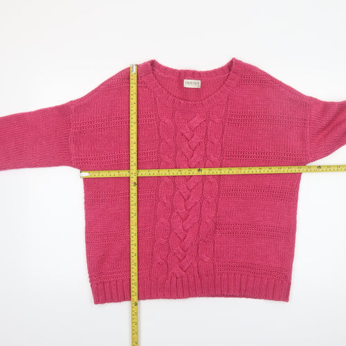 Marks and Spencer Women Pink Cable-Knit Pullover Jumper Size 16