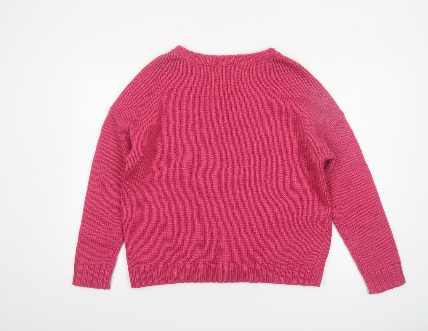Marks and Spencer Women Pink Cable-Knit Pullover Jumper Size 16