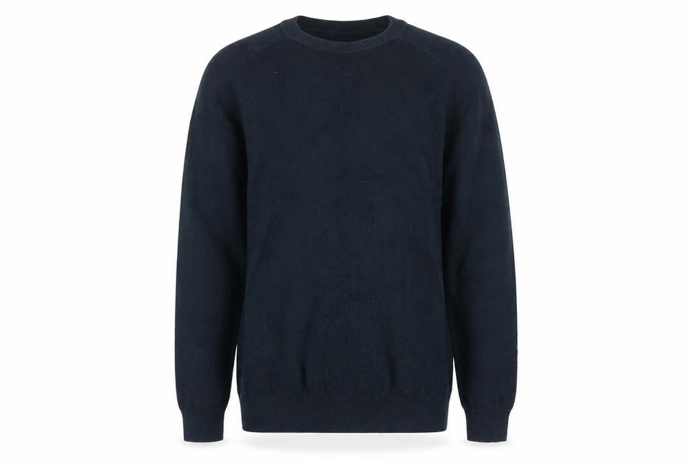 Front view of Next Men’s Blue Cotton Nylon Crew Neck jumper, size M