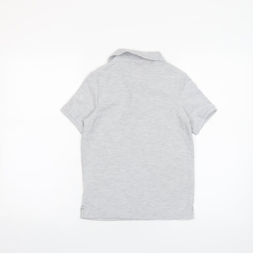 Slazenger Boys Grey Polo Shirt 9-10 Years Short Sleeve Cotton Blend