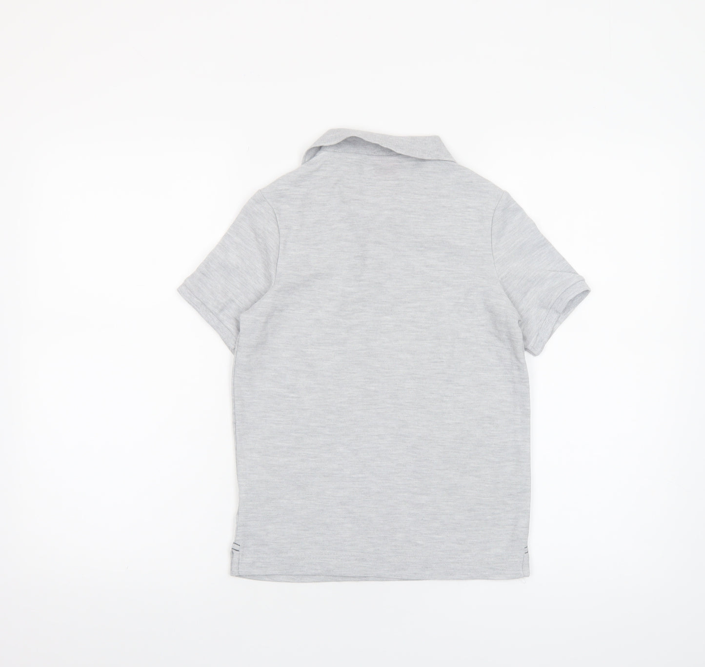 Slazenger Boys Grey Polo Shirt 9-10 Years Short Sleeve Cotton Blend