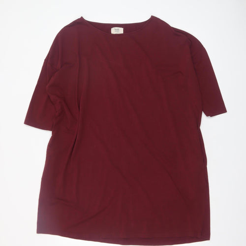 Hush Women's Red Basic Jersey Boat Neck T-Shirt Size S