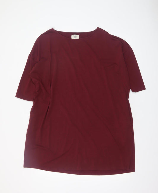Hush Women's Red Basic Jersey Boat Neck T-Shirt Size S