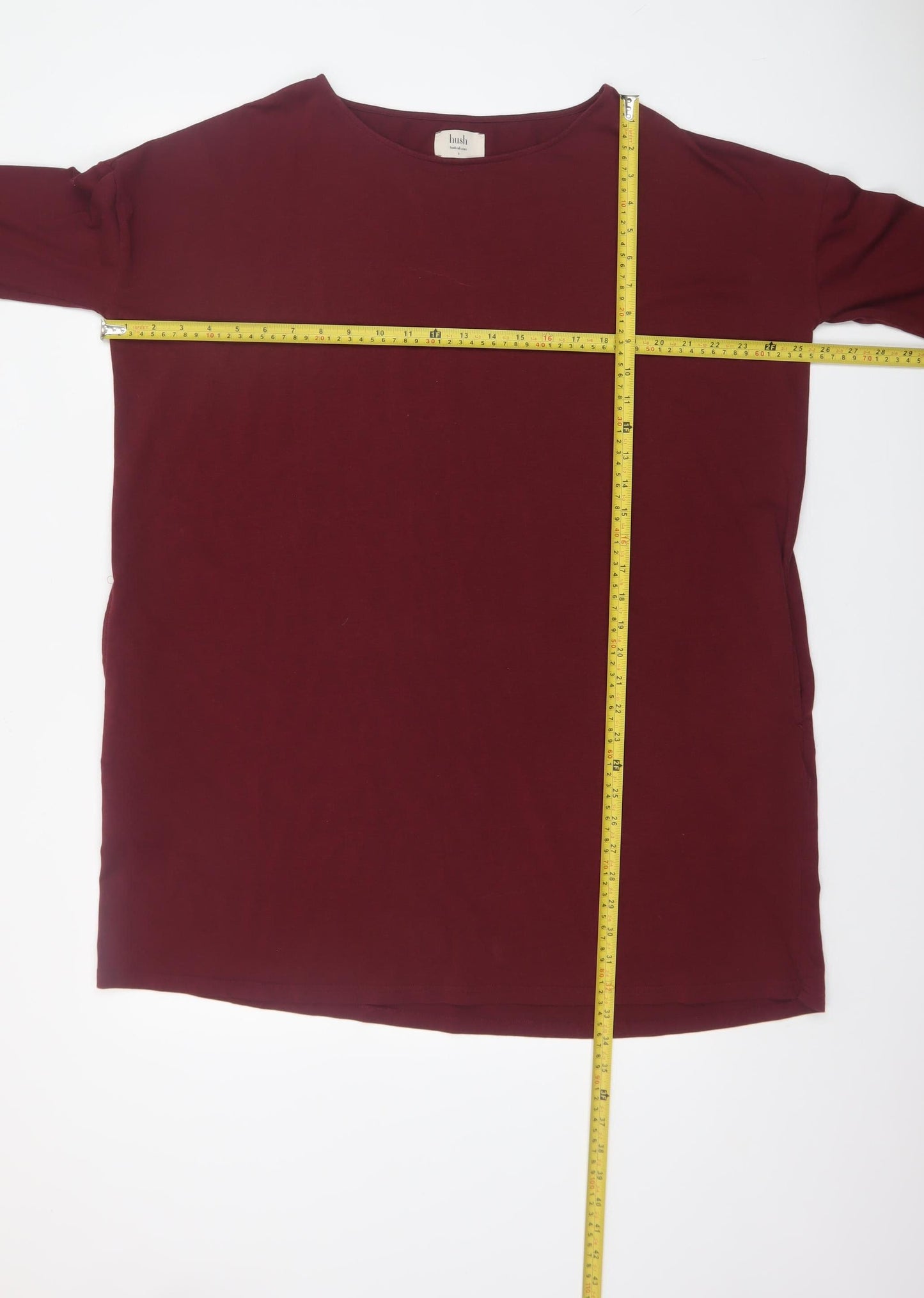 Hush Women's Red Basic Jersey Boat Neck T-Shirt Size S