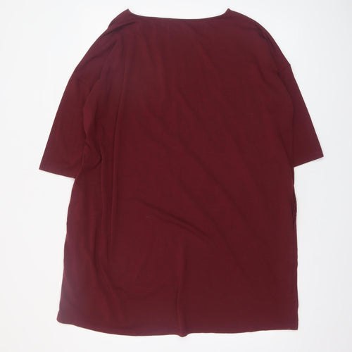 Hush Women's Red Basic Jersey Boat Neck T-Shirt Size S