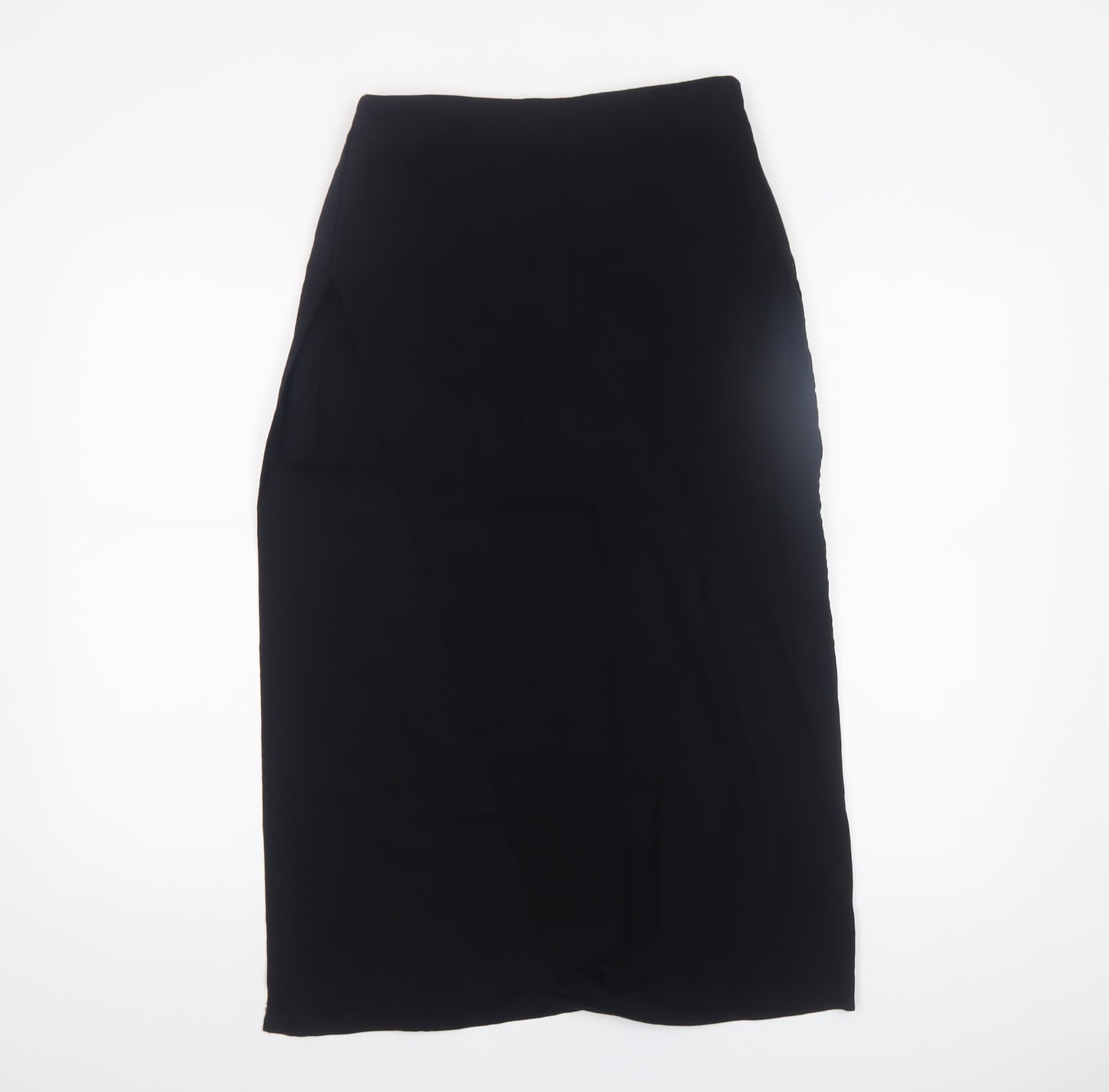 Zara Women Black XS Midi Pencil Skirt High Waist Stretch