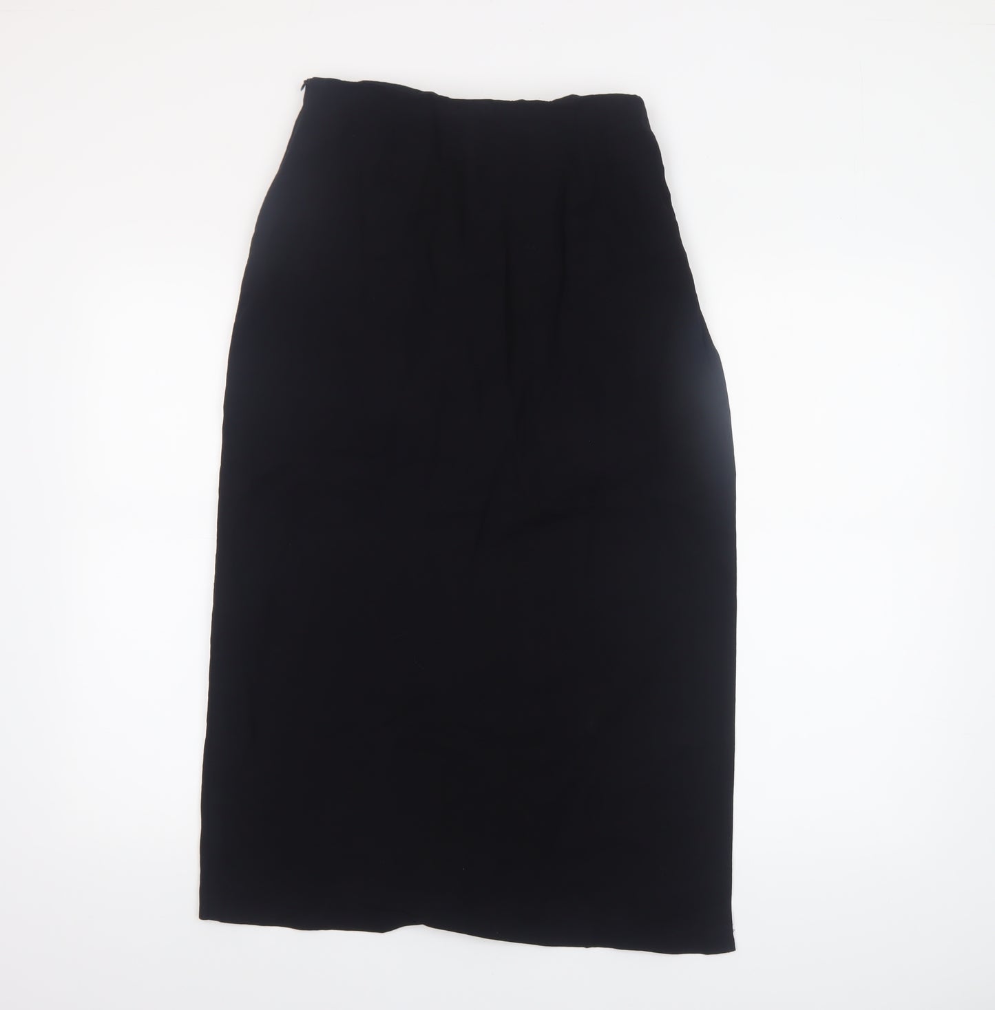 Zara Women Black XS Midi Pencil Skirt High Waist Stretch