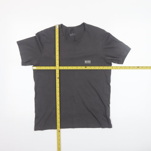 Hugo Boss Men's Black Cotton Crew Neck Logo T-Shirt Size S