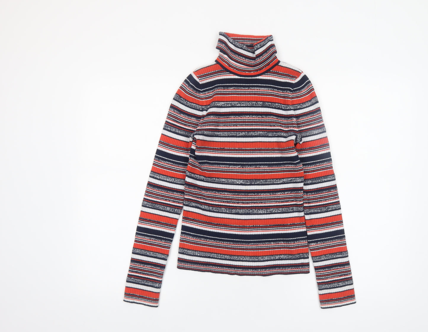 ASOS Womens Multicoloured Roll Neck Slim Knit Jumper Size 4