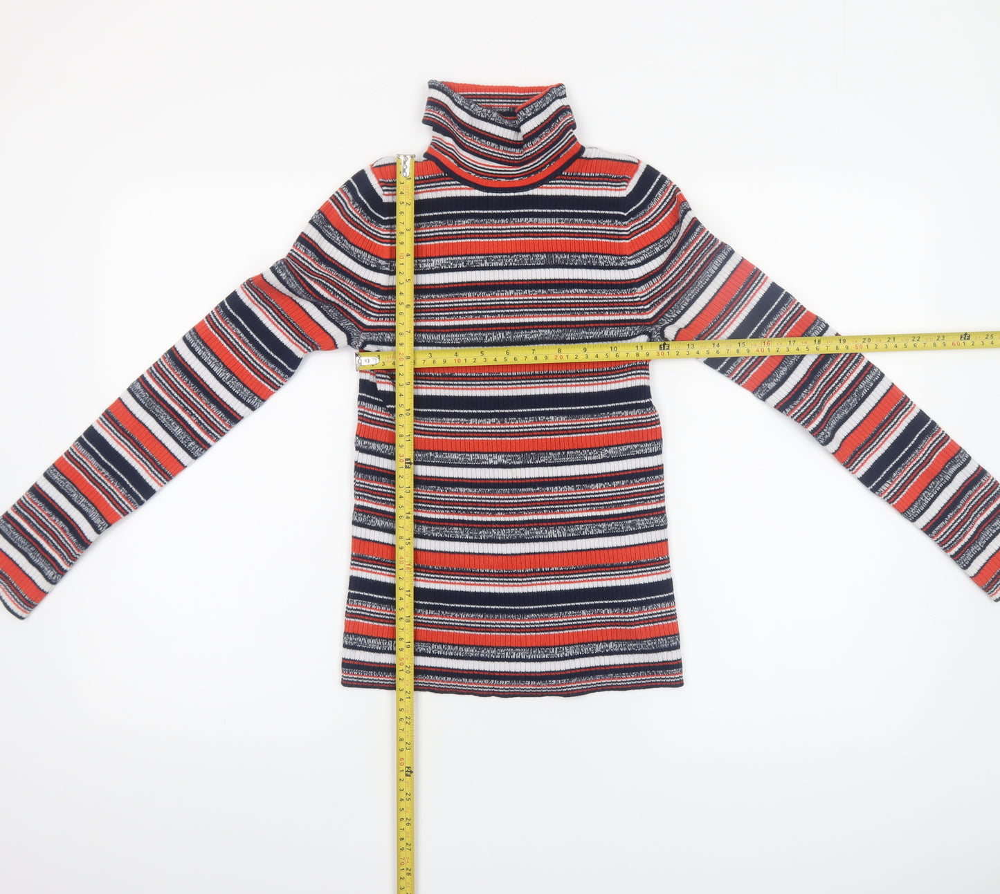 ASOS Womens Multicoloured Roll Neck Slim Knit Jumper Size 4